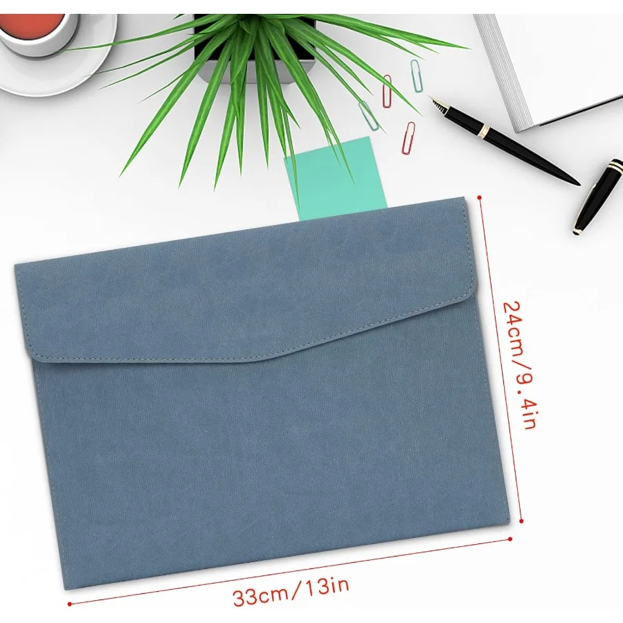 Document File Folder Waterproof Thin PU Leather A4 Envelope Folder File Document Organizer Storage Case Filing Envelope Folder