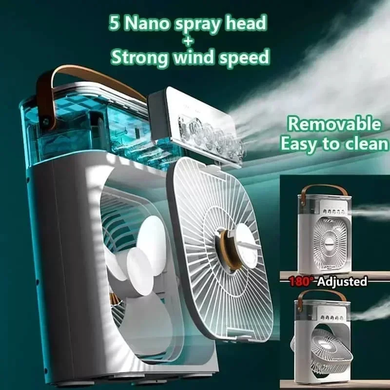 Portable Air Conditioner Fan Household Hydrocooling Water mist Cooler Portable Air Adjustment For Office 3 Speed Fan