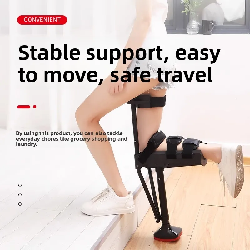 Single Leg Crutch Walking Aid for Ankle Injury Recovery–Height Adjustable & Non-Slip Support for Fracture/Sprain Rehabilitation