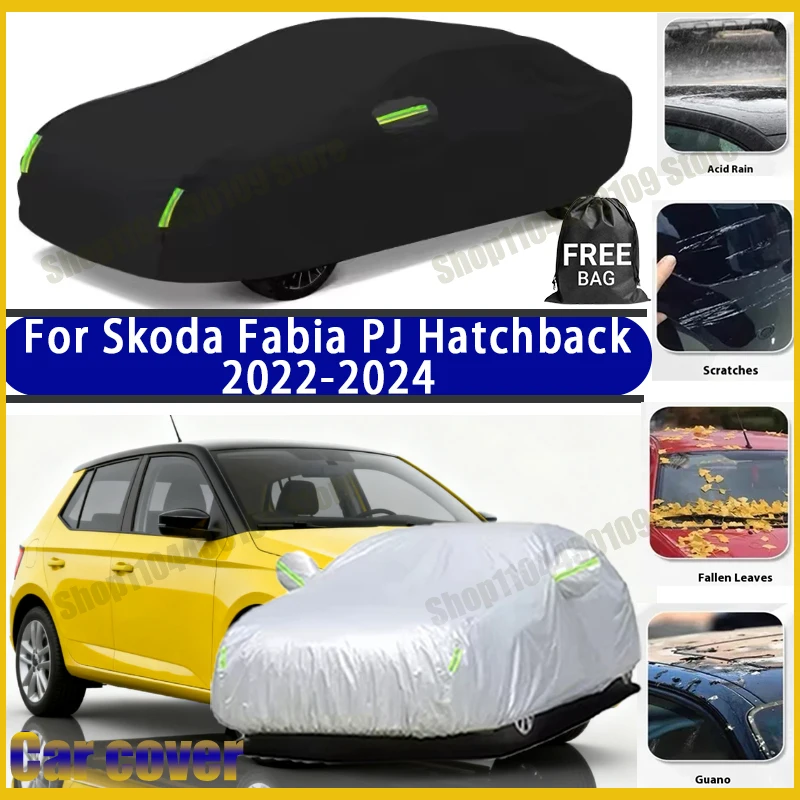 

For Skoda Fabia PJ Hatchback 2022-2024 Car Cover Outdoor Protection Covers Snow Sunshade Waterproof Dustproof Exterior UV Car