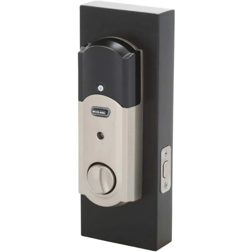 Schlage Lock Company Connect Camelot Touchscreen-Riegel aus satiniertem Nickel mit Alarm