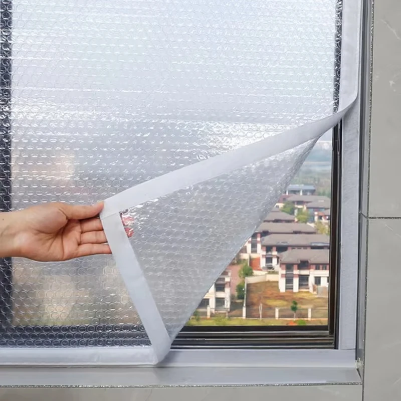 Windproof Sealing Film Household Winter Doors and Windows Insulation Film Self Adhesive Bubble Thermal Insulation Film Keep Warm