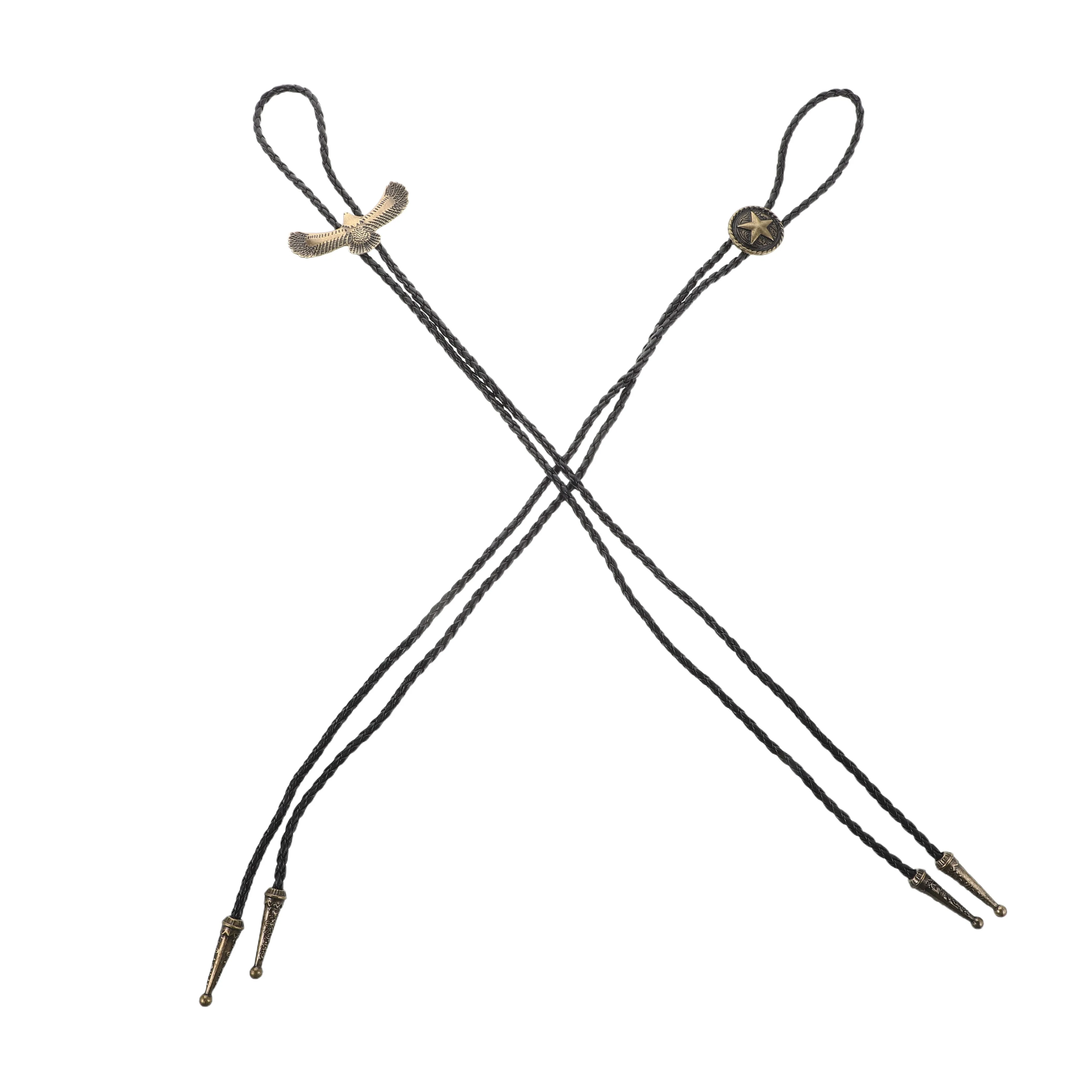 

2pcs Adjustable Pu Bolo Tie For Men Western Vintage Necktie Retro Style Decorative Cowboy Necktie Jewelry