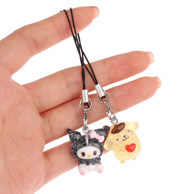 Pendentif de téléphone Sanurgente Melody Cinnamoroll Keychain, Lanyard Kuromi Bag Charm, Hello Kitty, Confrontal Rope Decoration