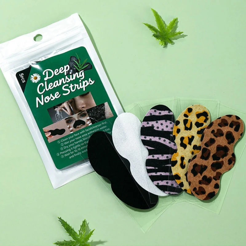 5PCS Nose Blackhead Remover Mask Shrink Pore Acne Treatment Sticker Black Dots Strips Nose Deep Cleansing Skin Care Product