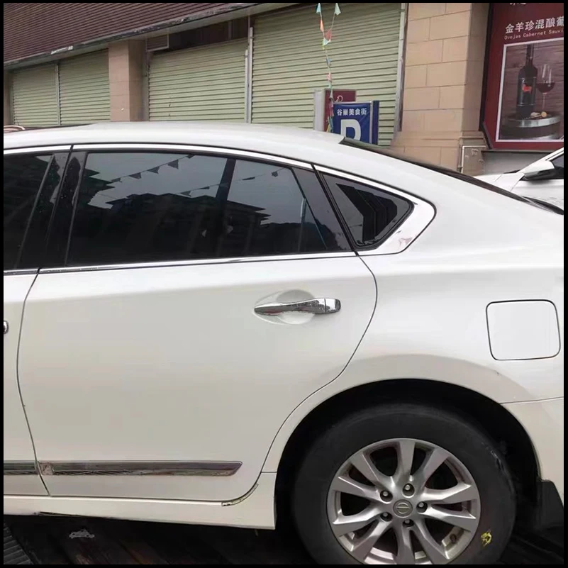 Car Styling For Nissan Altima 2013-2018 Sedan Rear Window Blind Shades Louver Vent Decorate Frame Cover Trim Accessories