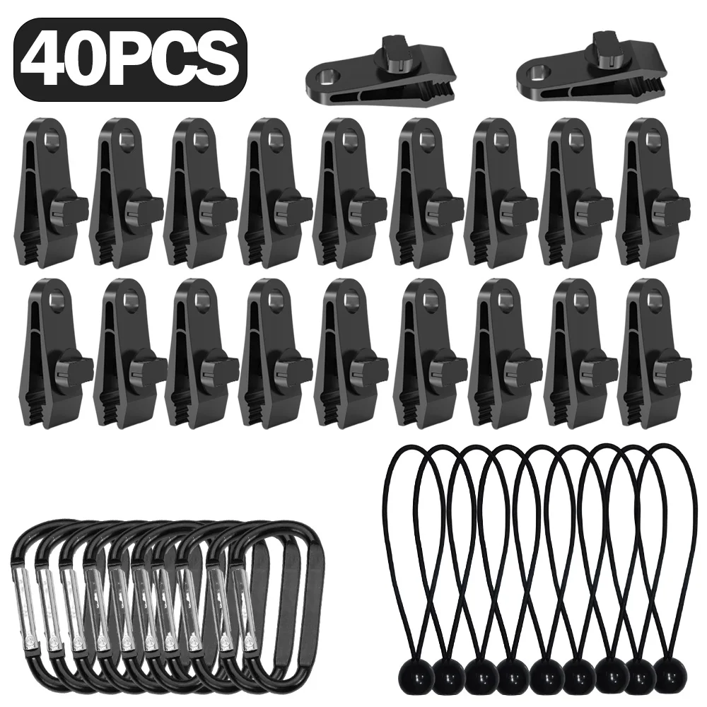 5 oder40 Stück Zelt-Clip, Baldachin-Markisen-Clip, Plane-Seil-Clip, hochfeste Spannungsbefestigung, geeignet für Outdoor-Camping