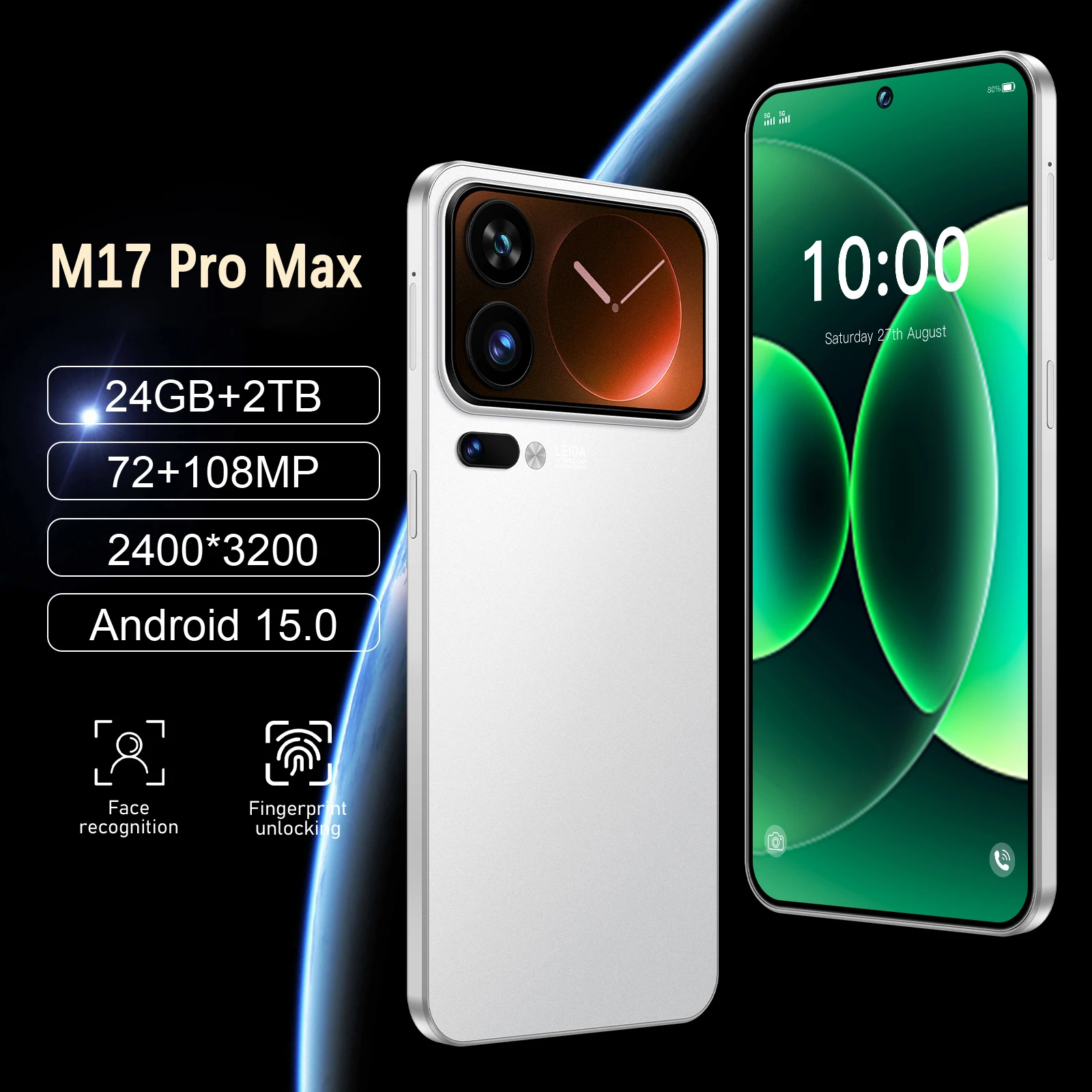 

Hot 2026 New High Quality MI17 Pro Max Original Intelligent 4G 5G Dual Card Dual Standby System Global Version 7800mAh Battery