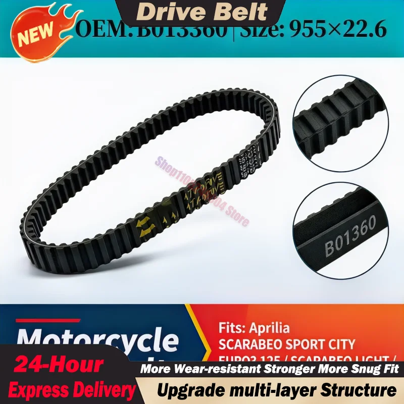 For Aprilia SCARABEO SPORT CITY EURO3 125 LIGHT Sportcity Cube 250 300 B013360 Motorcycle Drive Belt