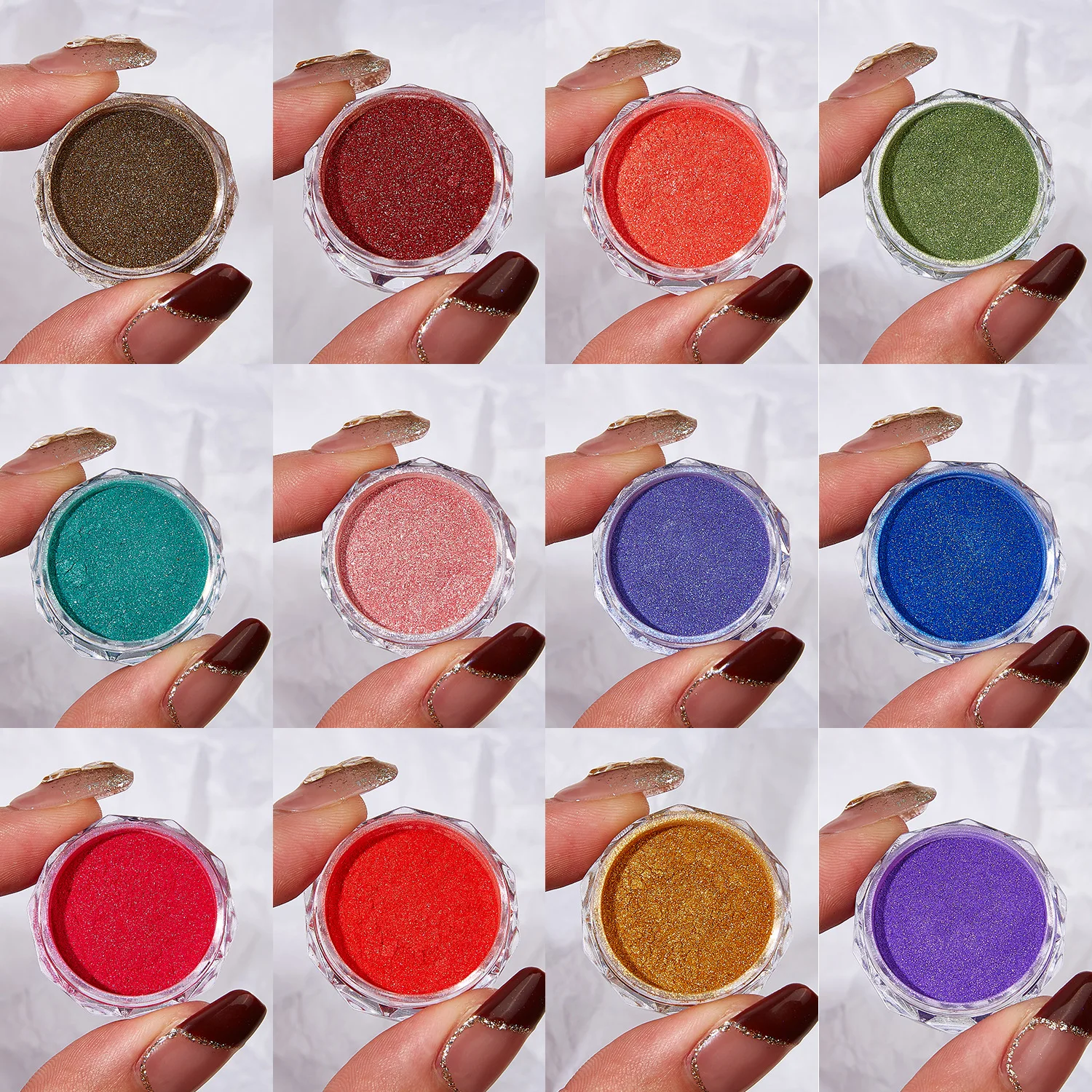 2025 Nieuw Aurora-poeder, transparant zeemeerminparelpoeder, micapoeder, gepolariseerd nagelpoeder