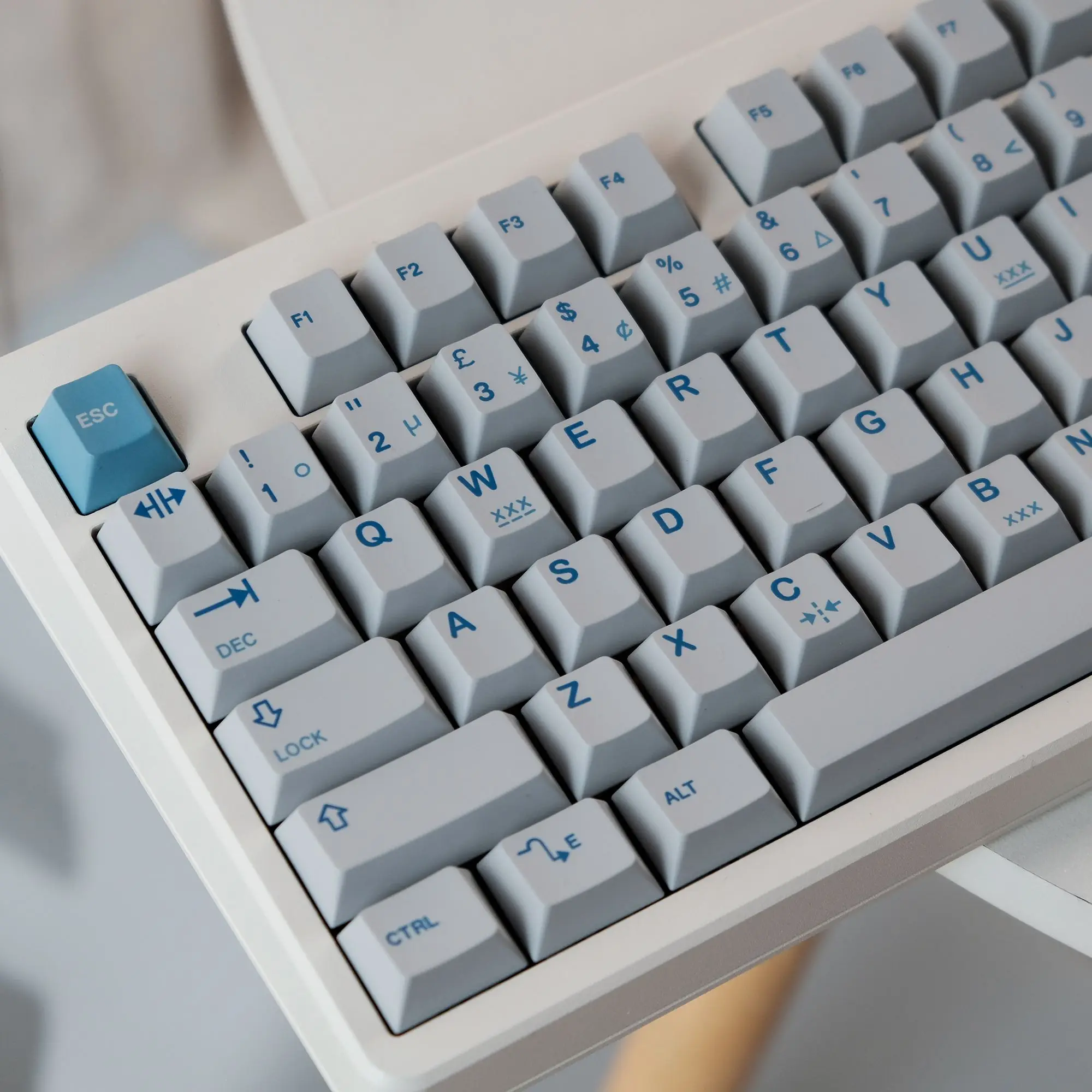 Top Shenpo Vintage Gray Blue PBT DYE SUB Keycaps Cherry Profile Full Set 150 Keys Keyboard Keycaps