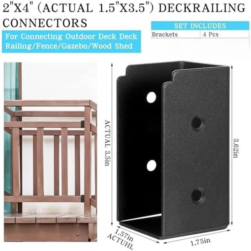 4PCS Metal Wall Art Decor, Black Aluminum Panel for Living Room, Modern Rustproof Craft