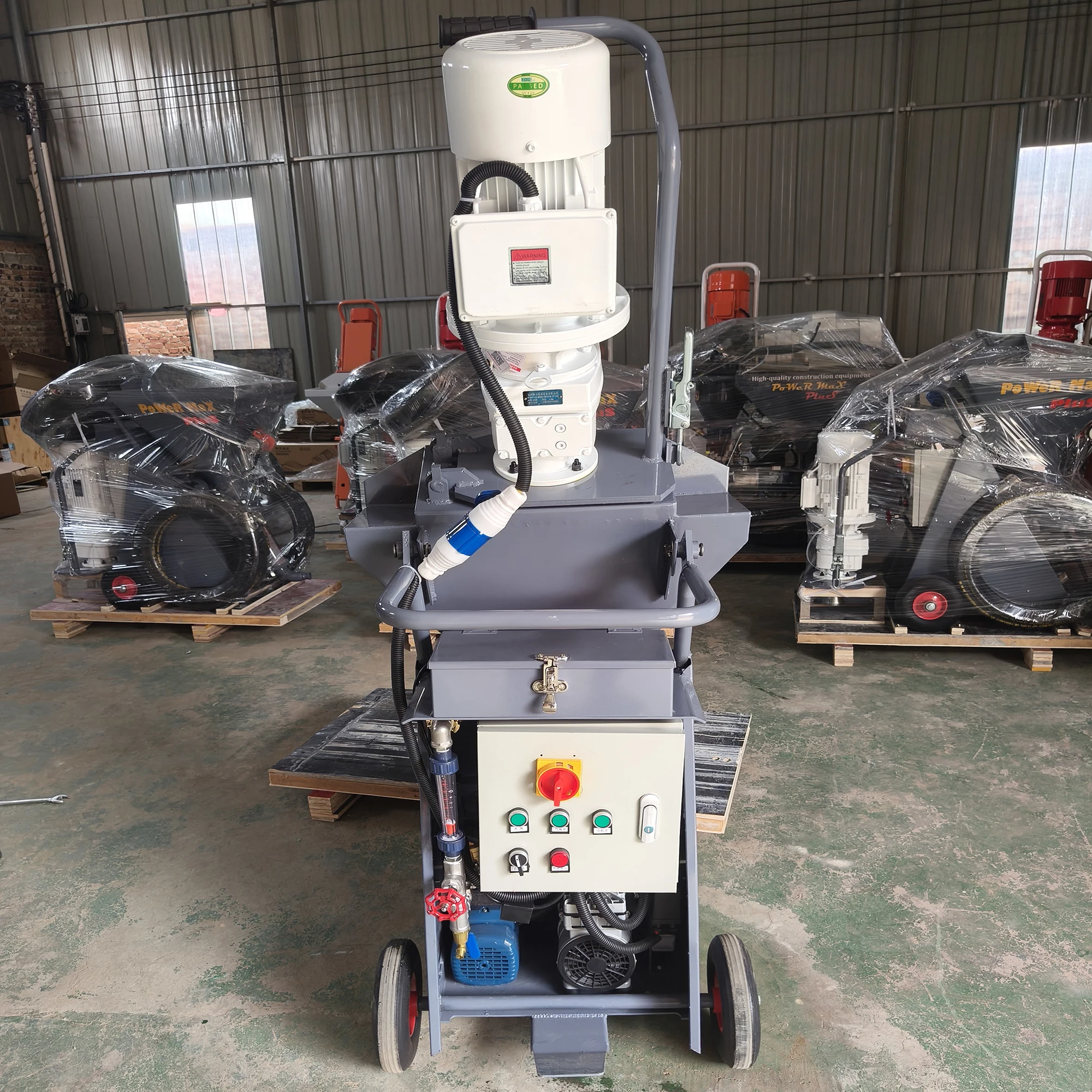 220V/380V Customizable Voltage Fully Automatic Dry Wet Model Gypsum Plastering Spraying Machine Mini Wall Mortar Plaster Sprayer