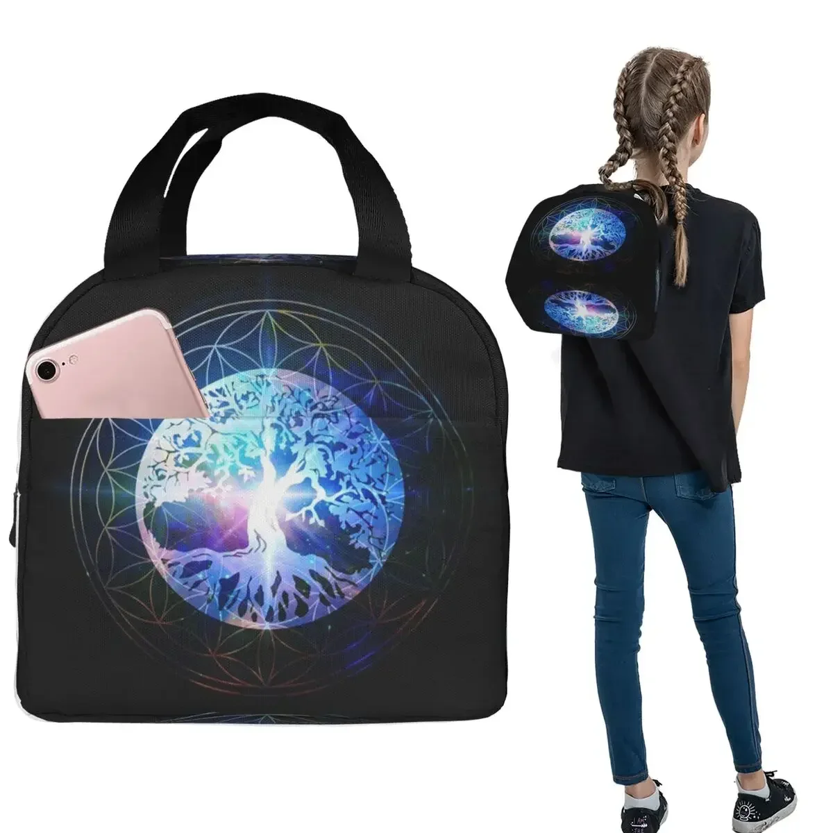 Tree Of Life Mandala Insulated Lunch Bag for Women Kids Leakproof Food Boxes Thermal Lunch Box Tote