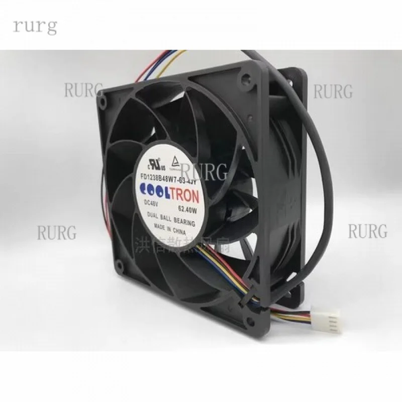 L 1 ชิ้นสำหรับพัดลม COOLTRON FD1238B48W7-63-4JY DC48V 62.40W 12 ซม. 12038 4 สาย