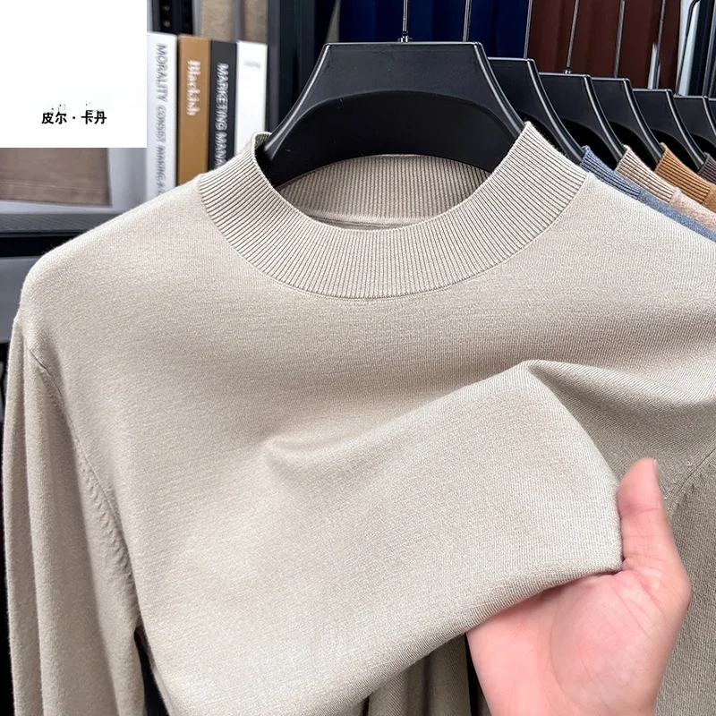 

Pierre Cardin Men's Long Sve T-irt Woolen Thin Knitted Sweater Casual Sle Silk Wool Blend Comfortable Soft round Ne Top