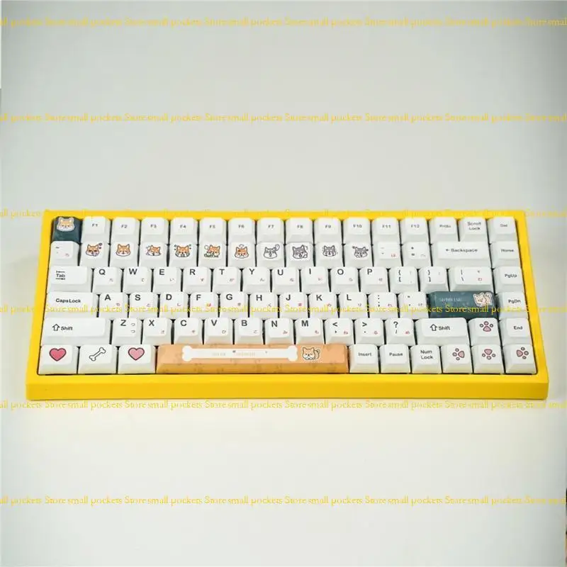 R1WD 116Keys / Set  XDA PBT Keycaps Full Set Mechanical Keyboard Keycaps PBT Dye-Sublimation Corgi Theme Keycaps