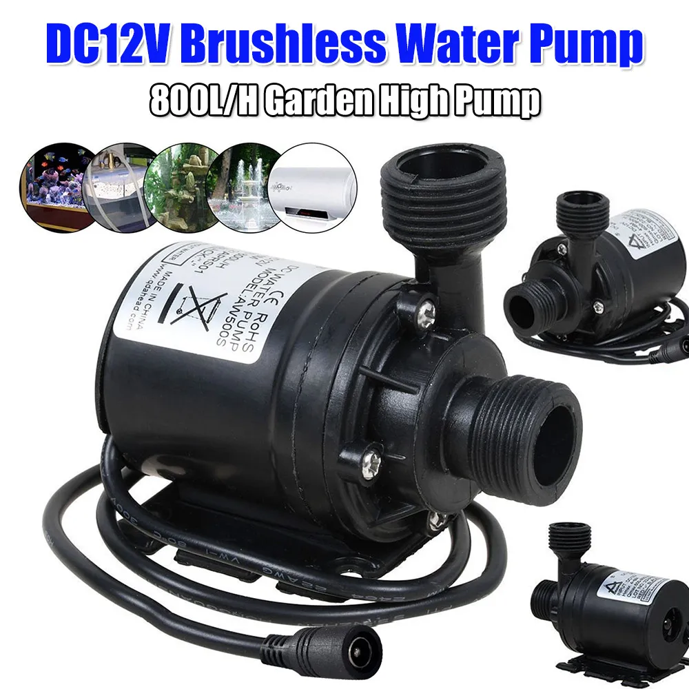 Garden High Pump 18W Submersible Pump 800L/H Brushless Water Pump IP68 Waterproof Low Noise High Performance Lift 5M