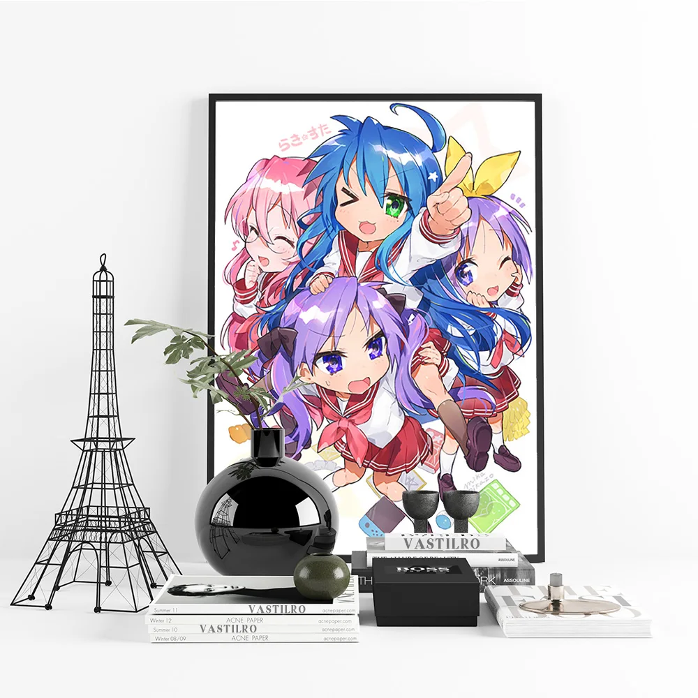 Lucky Star Comedy Anime Art Print Poster Cartoon Role Wall Picture Manga Canvas Painting Otaku Home Decor