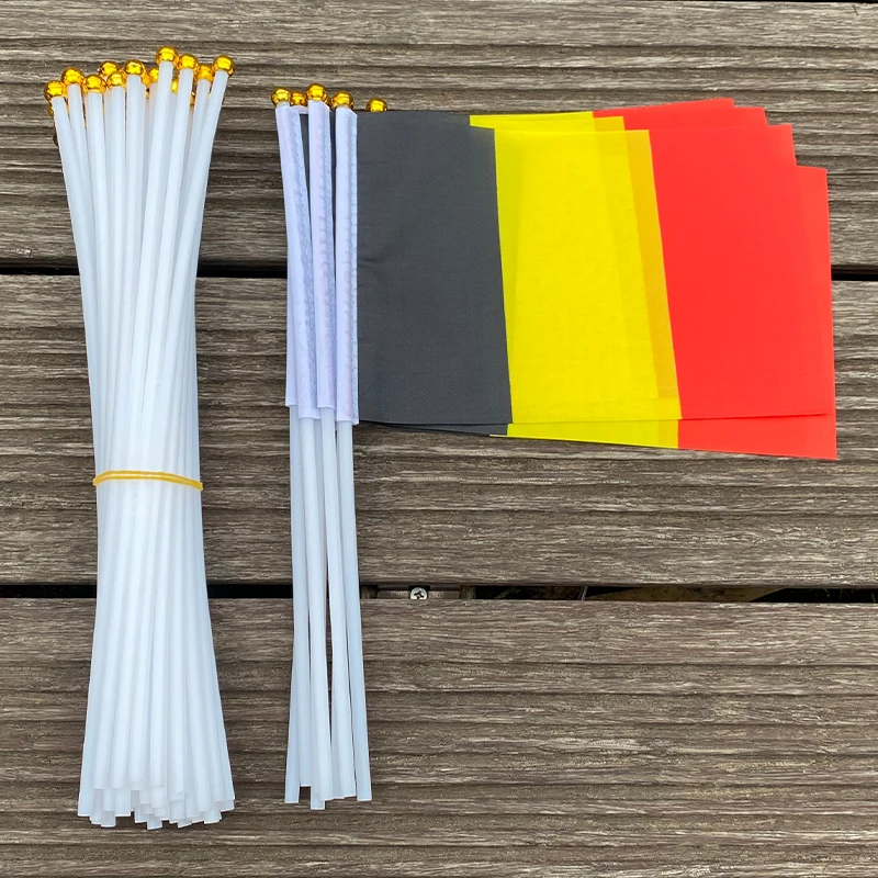 xvggdg  100pcs  14 * 21cm  belgium hand flag Promotion Wholesale Small belgium  Waving National banner