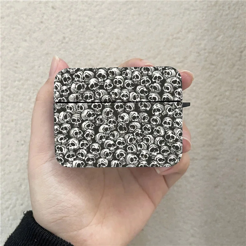 Funny Tongue Skull AirPods Case Black Wireless Bluetooth Earphone Case for Apple Airpods 1 2 3 Pro 2 Protective Case image 5
