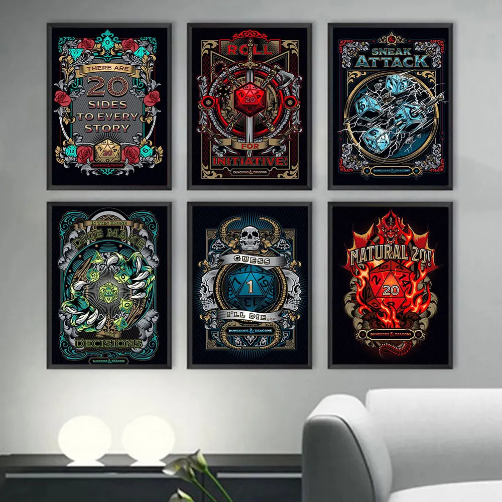 The Witcher Card Game Abstract Posters and Prints Knight Characters Canvas Painting Wall Art Pictures For Living Room Home Decor