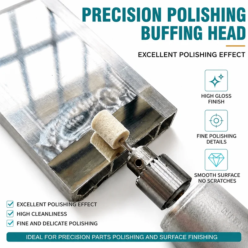 VEYER 3mm Handle Wool Brushes Polishing Grinding Head Drill Mirror Polishing Wheel Cylindrical Metal Jade Polishing Hand Tools