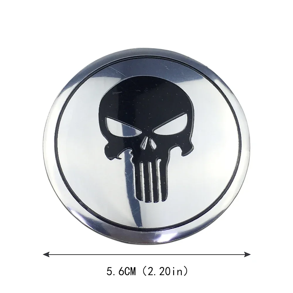 56mm Punisher pusat roda mobil topi Hub mobil lencana Emblem Logo tutup tengah roda Label aksesoris stiker roda mobil