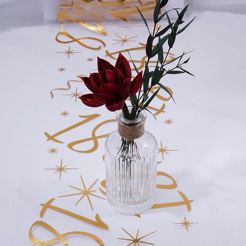 18th Shiny Gold Birthday Table Runner Table Cover Happy Birthday Party Decorations For Adults Home 18st Bithday Table Decor