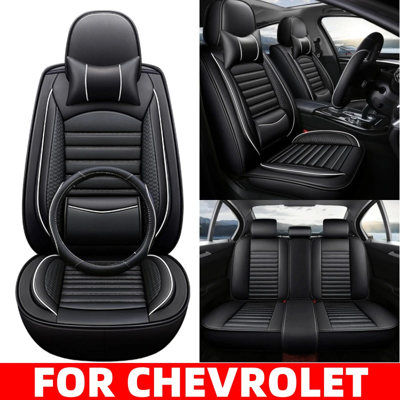 

Чехол на автомобильное сиденье FOR CHEVROLET, водонепроницаемый, из искусственной кожи, износостойкий и грязеотталкивающий, полностью обернутый, четырехсезонный чехол на сиденье