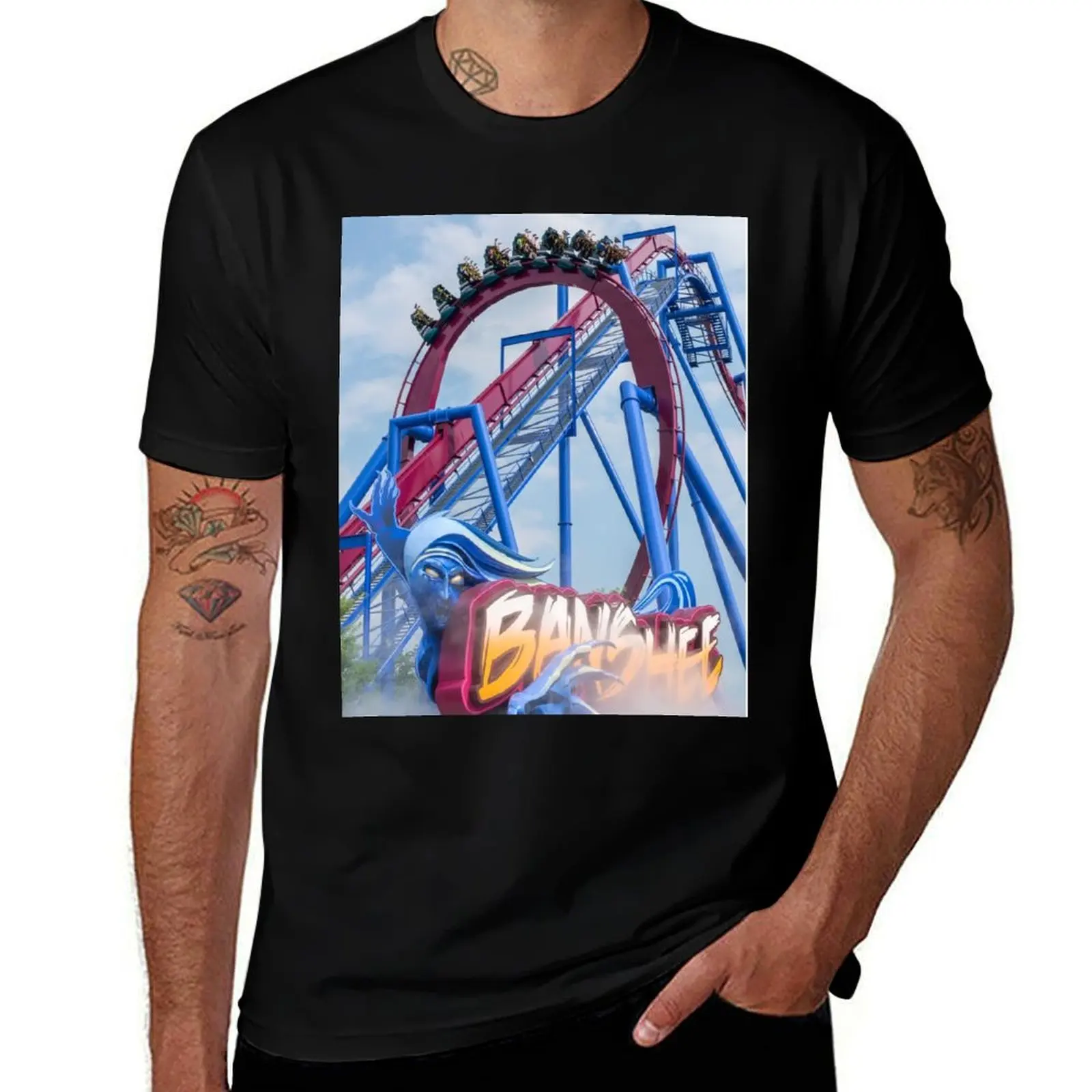 Banshee Roller Coaster T-Shirt Outdoor Sports Lightweight Tee