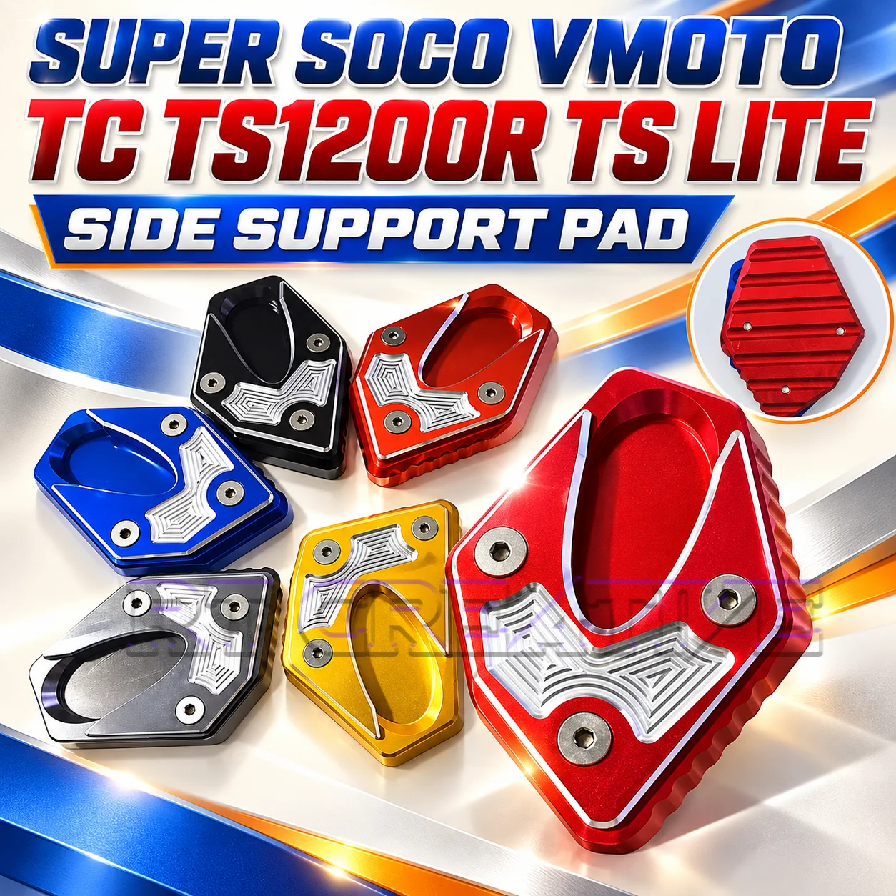 Motorcycle Anti Sink Kickstand Support Plate Non-slip Side Stand Pad For Super Soco TC TS Modification