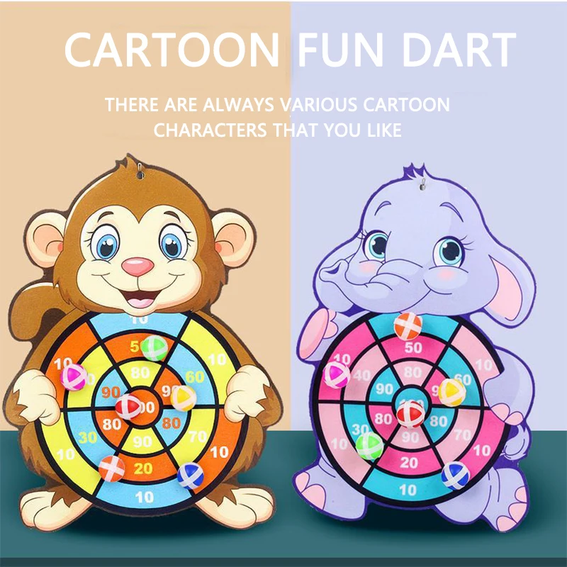 Child Montessori Toys for Kids 2 to 4 Years Old Cartoon Animal Dart Board Sticky Ball Family Interactive Educational Toys Baby