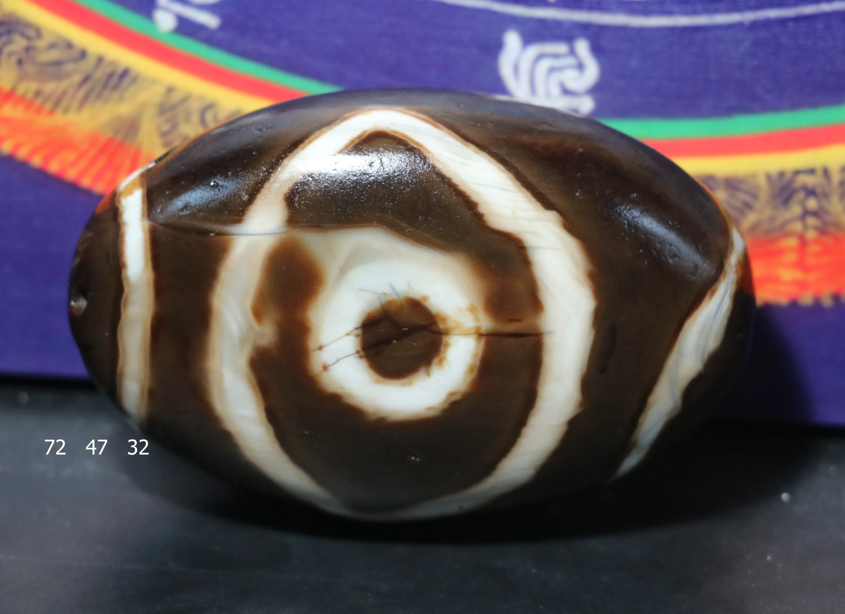 

No.210126N14 Magic Energy Tibetan Old Agate Oily Patina 3 Eyed Big Wisdom dZi Bead L Pendant Rare Good Saurces