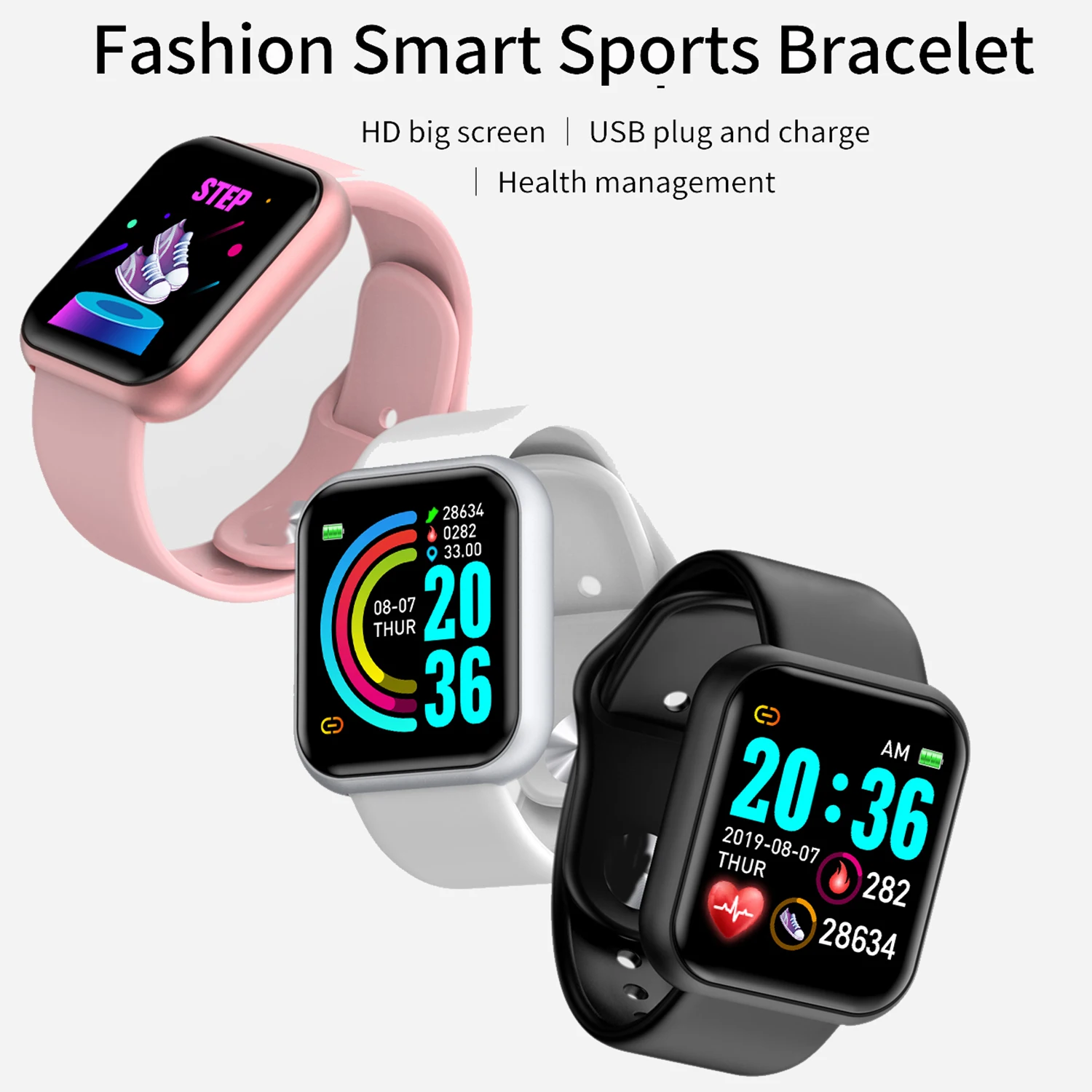 

Multifunctional Smart Watches Women Men Bluetooth Connected Phone Music Fitness Sports Bracelet Sleep Monitor Y68 Smartwatch D20