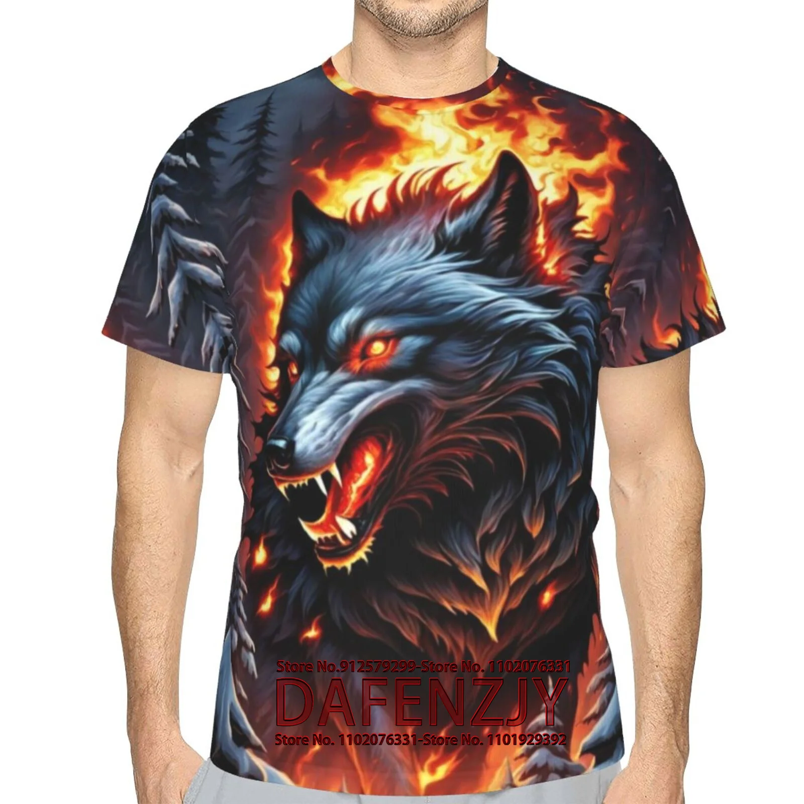 2024 Wolf T Shirt For Mens Animal Print Short Sleeve Top 3D Casual Street Man\'s T-shirt Oversized Tee Shirt Men Vintage Clothing