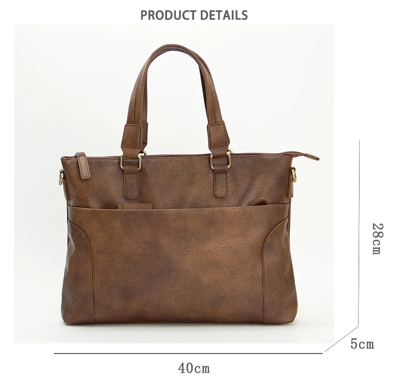Borsa a tracolla da lavoro vintage da uomo con valigetta da ufficio a tracolla con scomparto per laptop