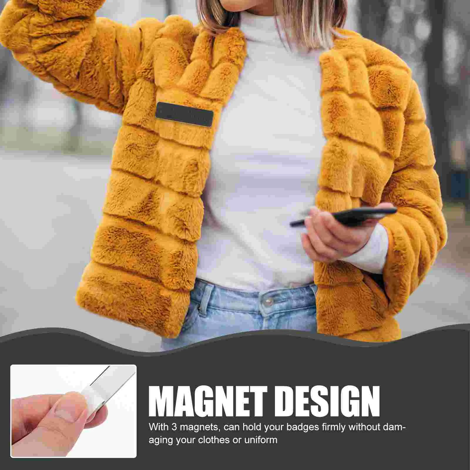 10 Uds. Soportes magnéticos para insignia, etiquetas magnéticas, tarjeta de identificación, tarjetas de conferencia, etiqueta de nombre, adhesivo de respaldo