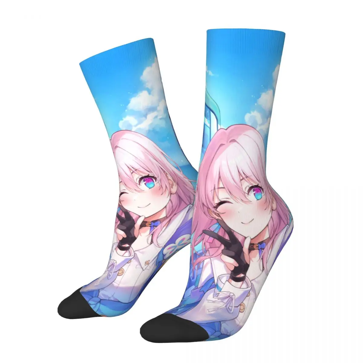 March 7th Photo Honkai Star Rail Game Socks Male Mens Women Autumn Stockings Polyester