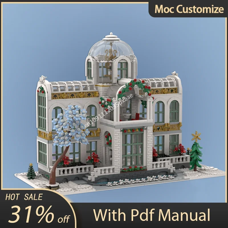 

3216pcs Moc Winter Holiday Conservatory Medieval Modular Architecture Building Blocks Assembly Creativity Bricks Toys Kids Gifts