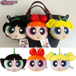 Original 13cm Powerpuff Girls Plush Purses Small Hanging Bag Cute Cartoon Girls Carrying Coin Bag Earphone Storage ID Card Bag