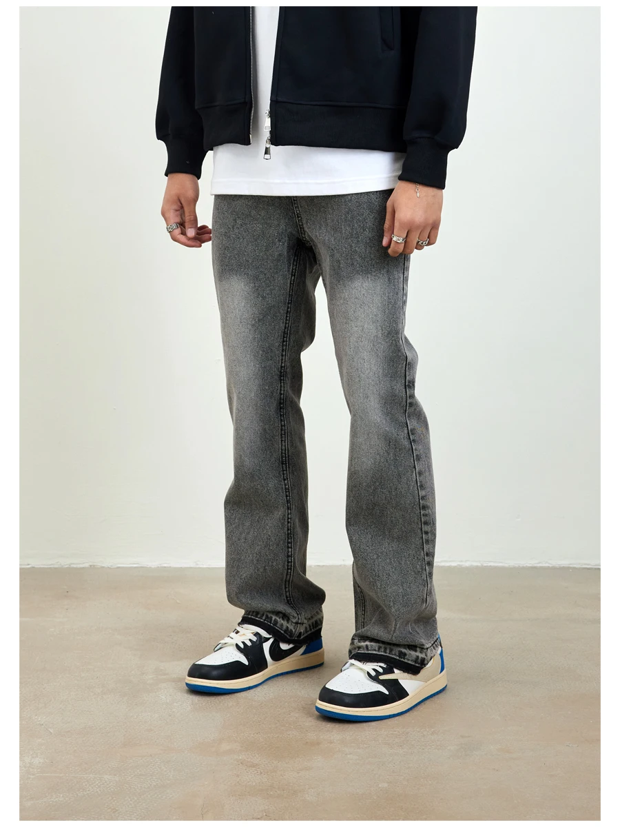 

Cleanfit Slim Fit Casual Straight Leg Jeans Men's Trendy Long Pants American Sle Versatile Comfortable Cotton Polyester Blend