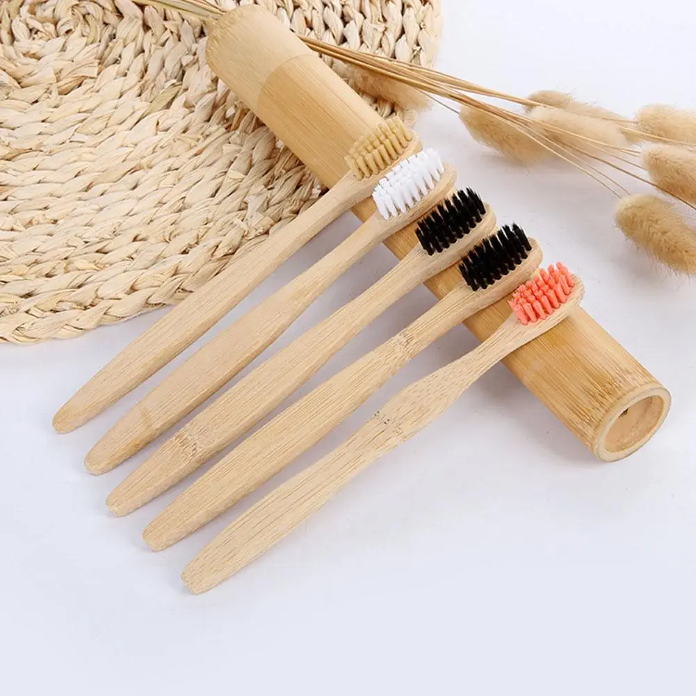 Disposable Adult Bamboo Soft Bristled Toothbrush Wooden Toothbrush Clean Mouth Reusable For Home And Hotel