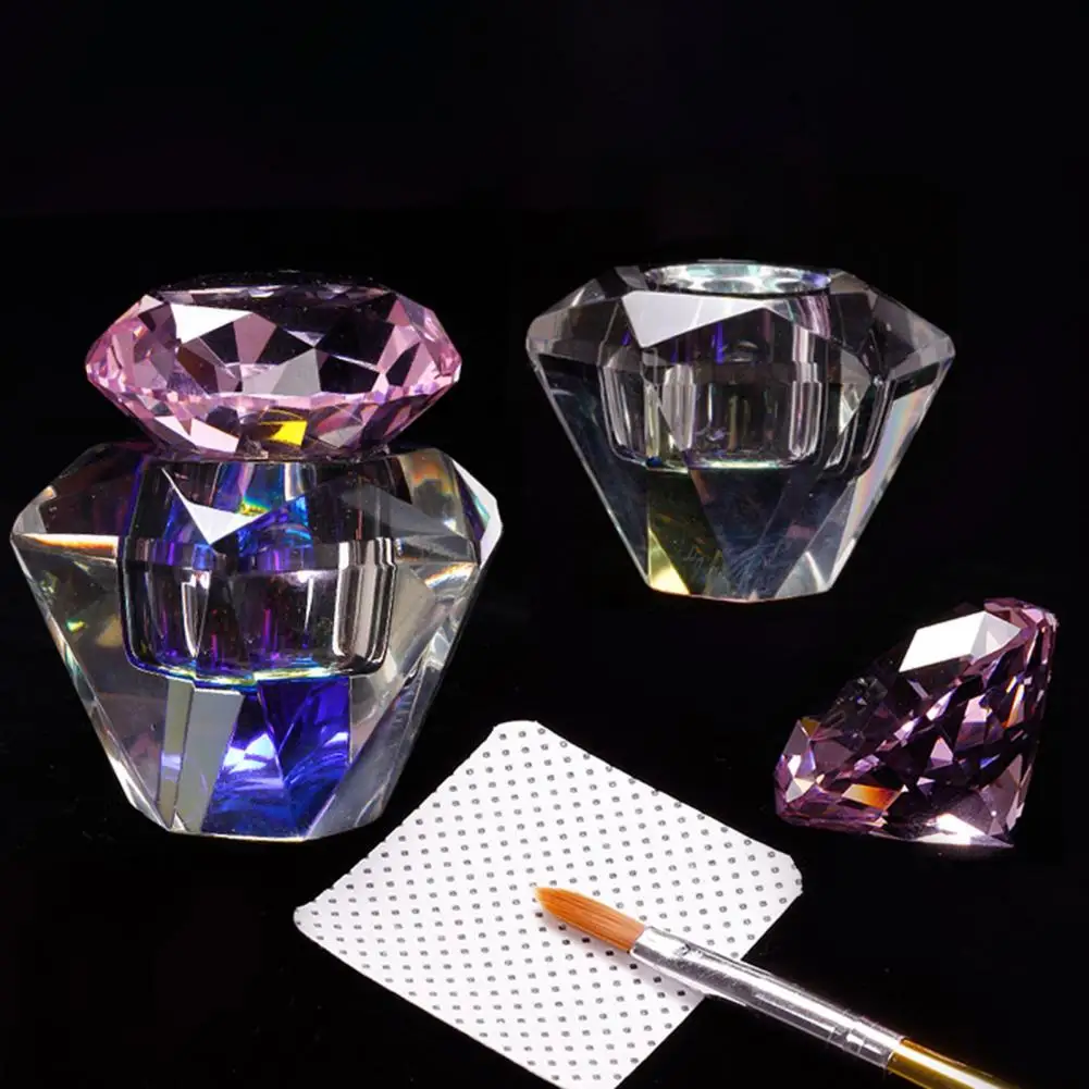 

Useful Manicure Tool Portable Glassware Crystal Glass Cup DIY Nail Art Bowl Cup Acrylic Powder Liquid Holder Multi-use
