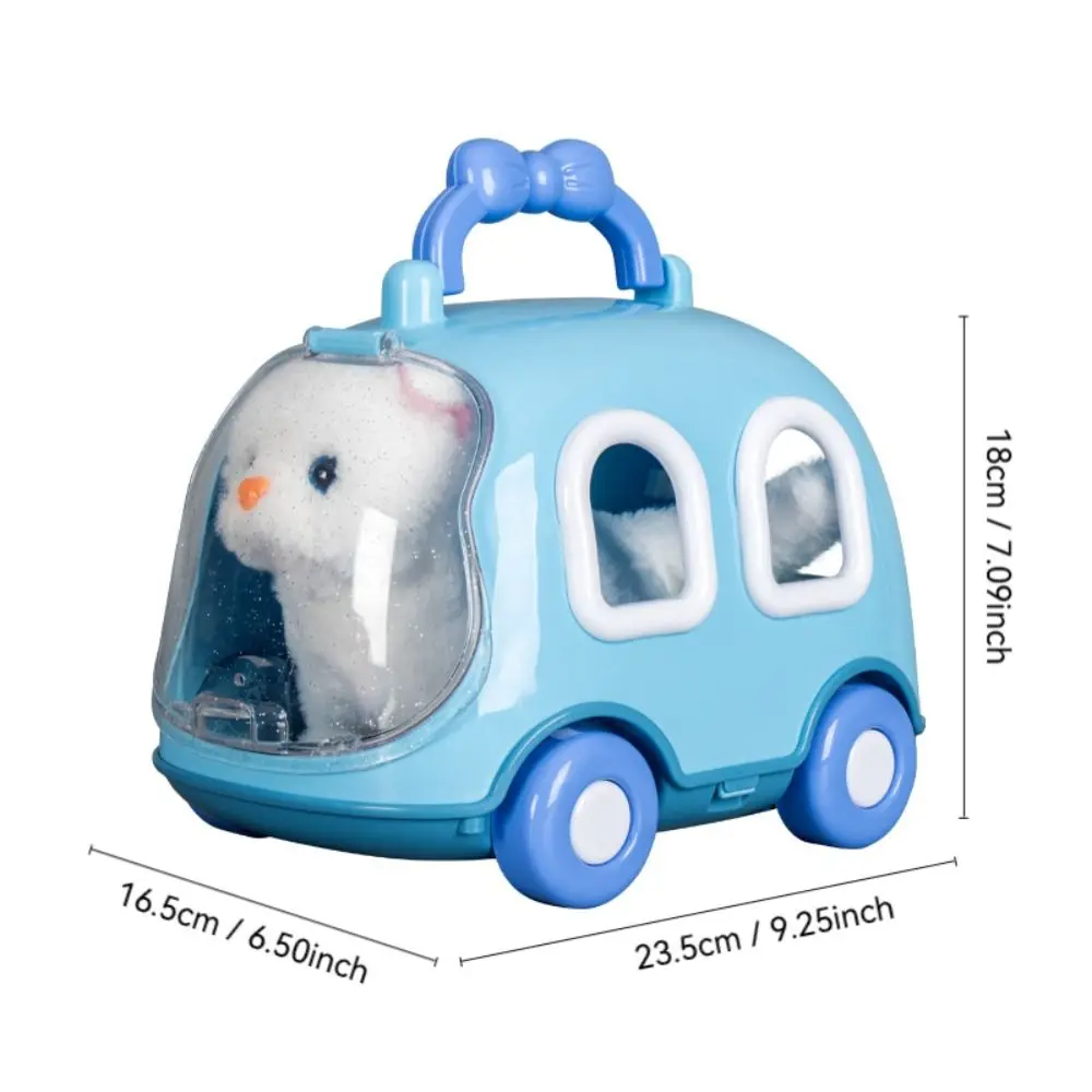 Simpatici giocattoli di peluche elettrici con casse per animali domestici regalo coniglietto che cammina bambola che alimenta giocattoli di peluche simulati interattivi per bambini