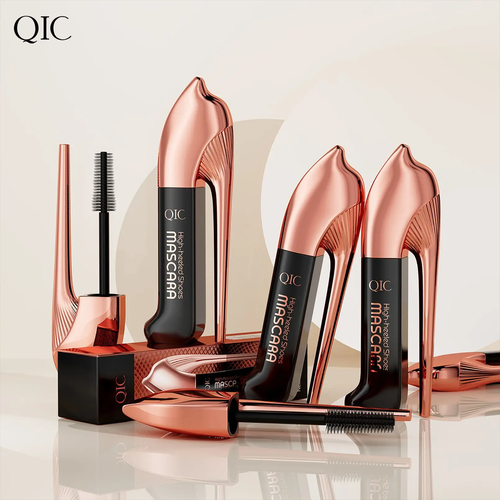 High heels mascara 3D waterproof and non-smudging dense curl natural three-dimensional slender makeup easy to remove makeup