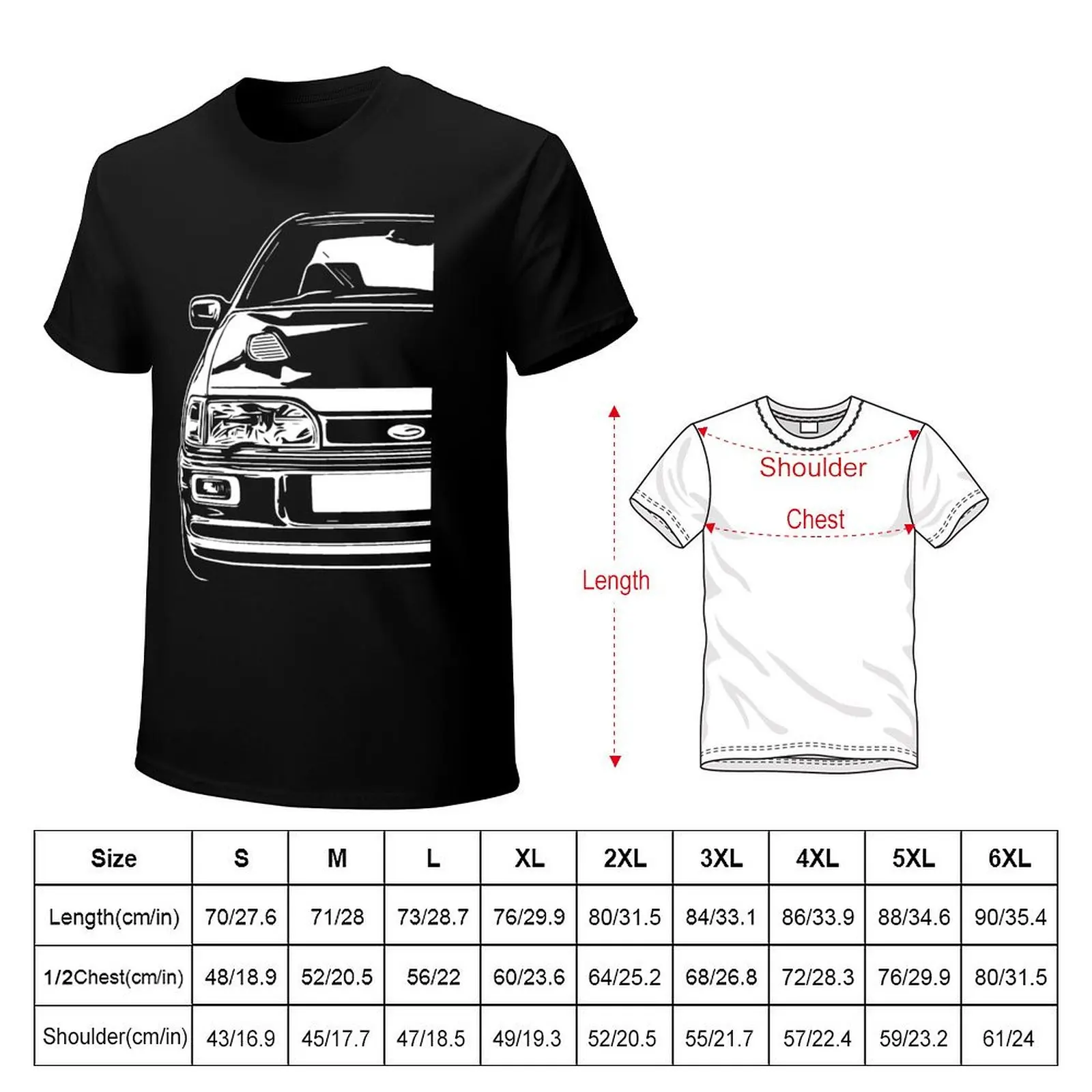 Classic Car Sierra RS Cosworth Sapphire 4Dr t-shirt top camicie graphic tees t-shirt manica corta t-shirt in cotone da uomo