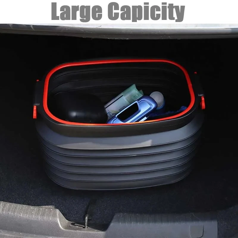 4L/18L/37L Folding Bucket Portable Car Trash Fishing Bucket Plastic Outdoor Camping Garbage Collapsible Storage Box Container