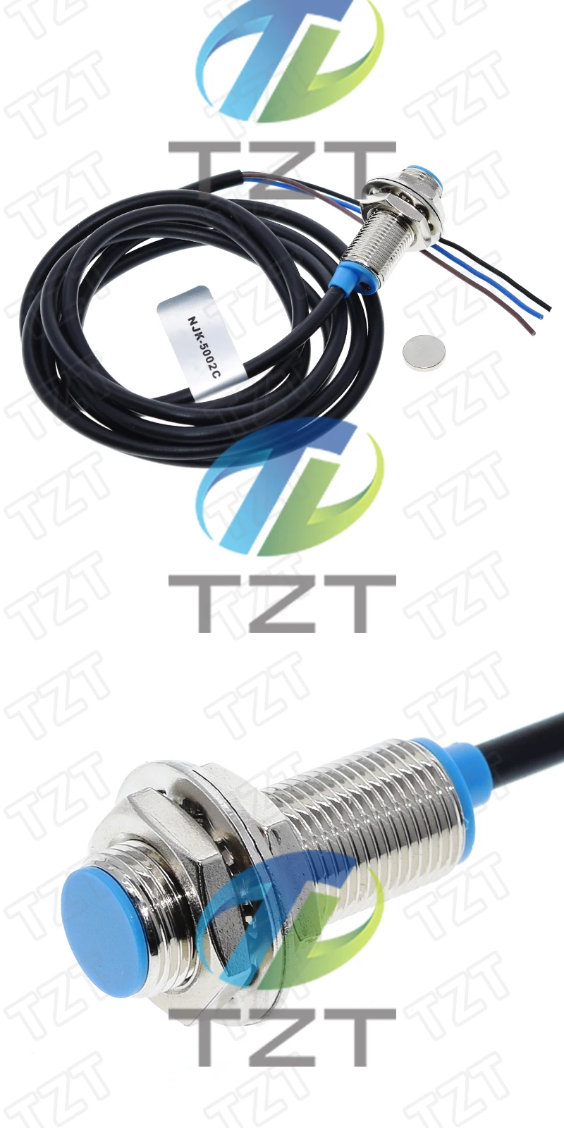 TZT 1/3PCS NJK-5002C Hall Effect Sensor Näherungsschalter NPN 3-Drähte Schließer + Magne für Arduino – Detail 5
