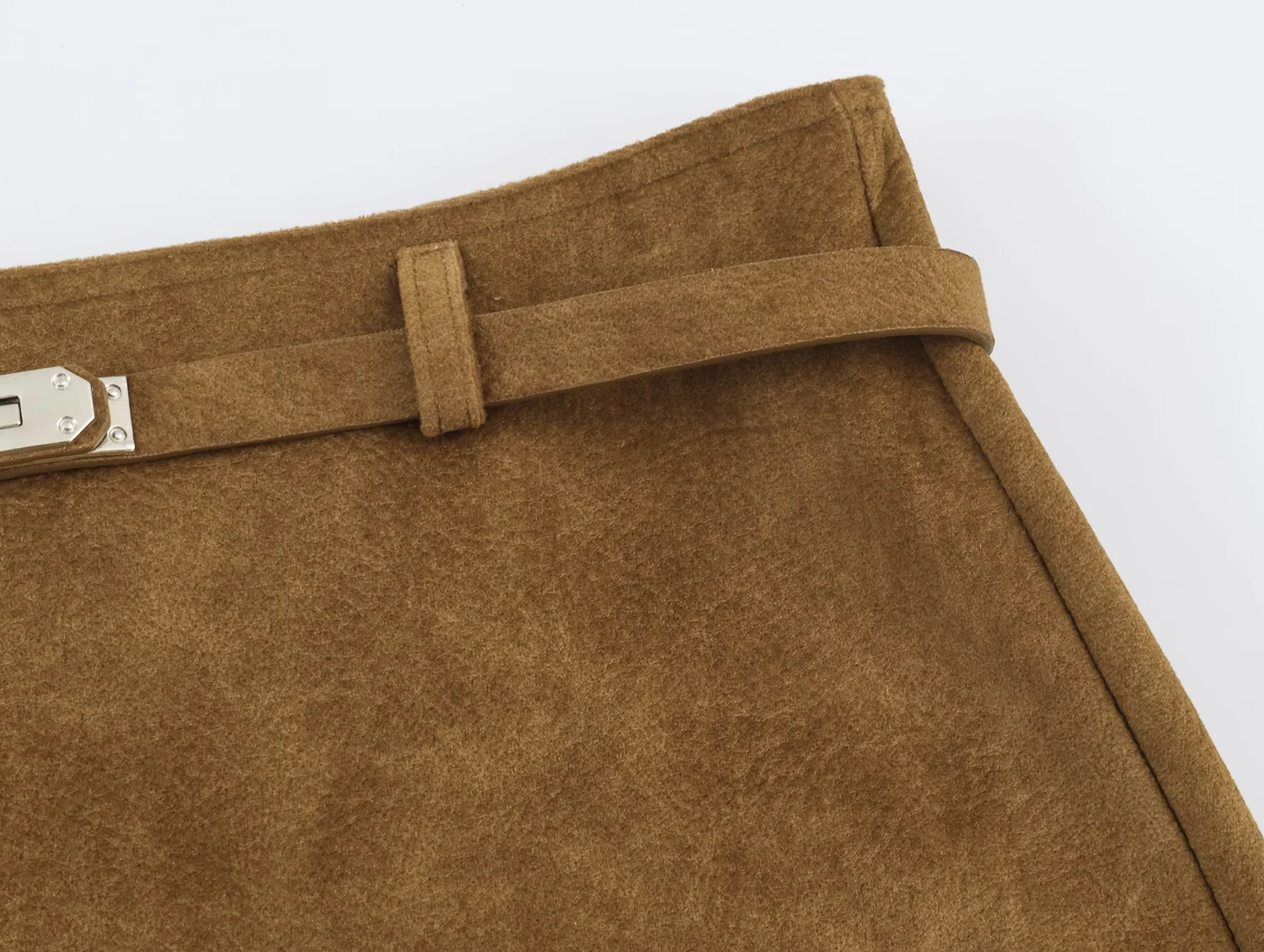 KONDALA Damen Herbst-Chic-Rock mit Gürtel aus Kunstwildleder, Vintage Kurzrock für den Alltag, 2026 Herbst-Winter Trendiger Eleganter Rock mit hoher Taille – Detail 11